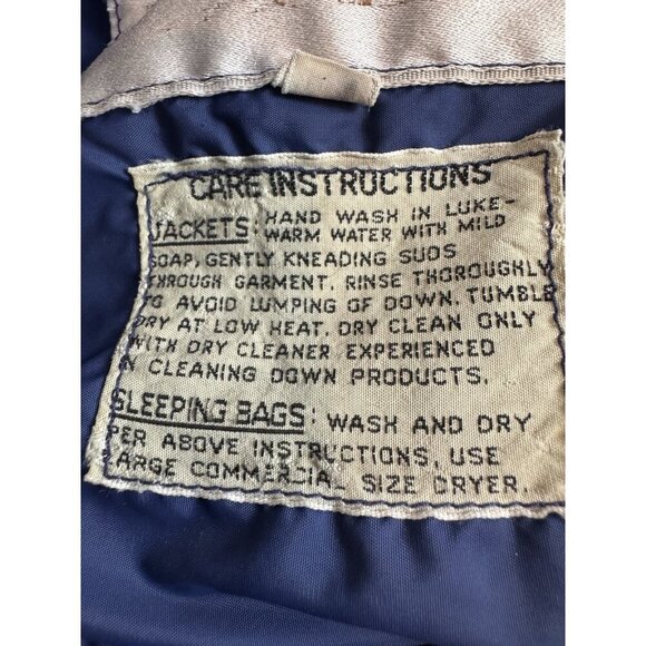 Vintage 80s North Face Blue Puffer Down Parka Jacket Brown Label‎ Size Medium - Picture 7 of 11